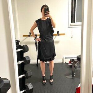 Vanessa Bruno Black Crepe Dress Sz 38